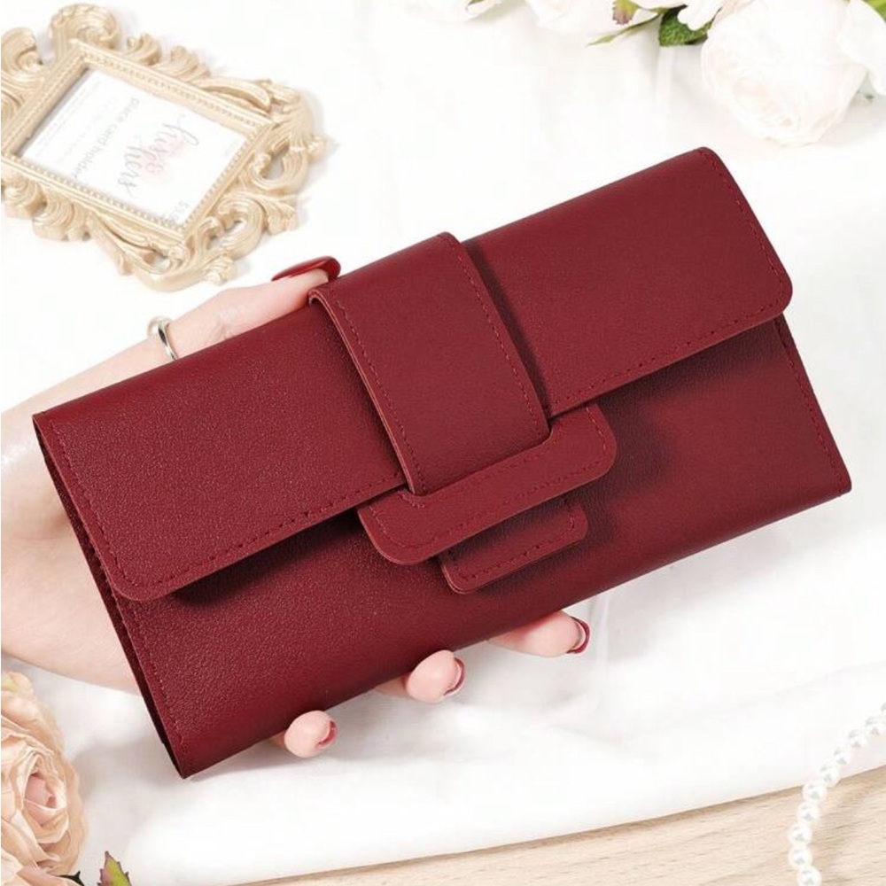 ⚠️Clearance Elegant Burgundy Women's Clutch Long Wallet With Card Holders